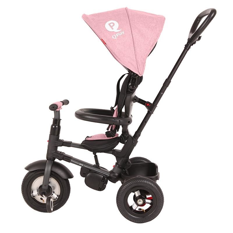 Tricicleta Qplay Rito Rubber Roz, Pliabila - imagine 6