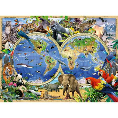 Puzzle Animalele Lumii, 100 Piese, Ravensburger - imagine 2