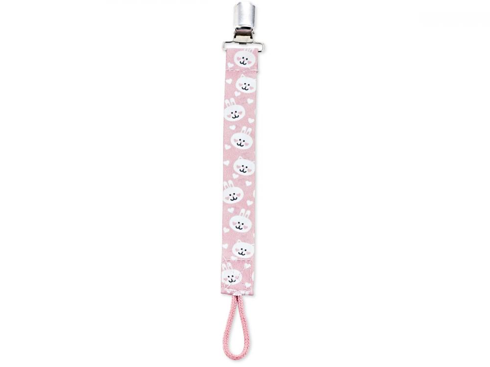 Lanțisor Suzetă Babyjem Rabbit Pink Textil - imagine 2