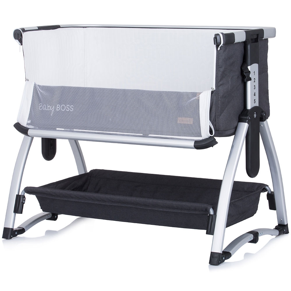 Patut Co-Sleeper Chipolino Baby Boss Anthracite - imagine 3