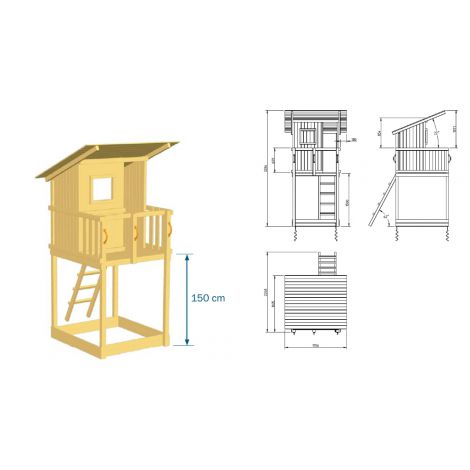 Spațiu Joacă BeachHut BlueRabbit 2.0 Lemn - imagine 6