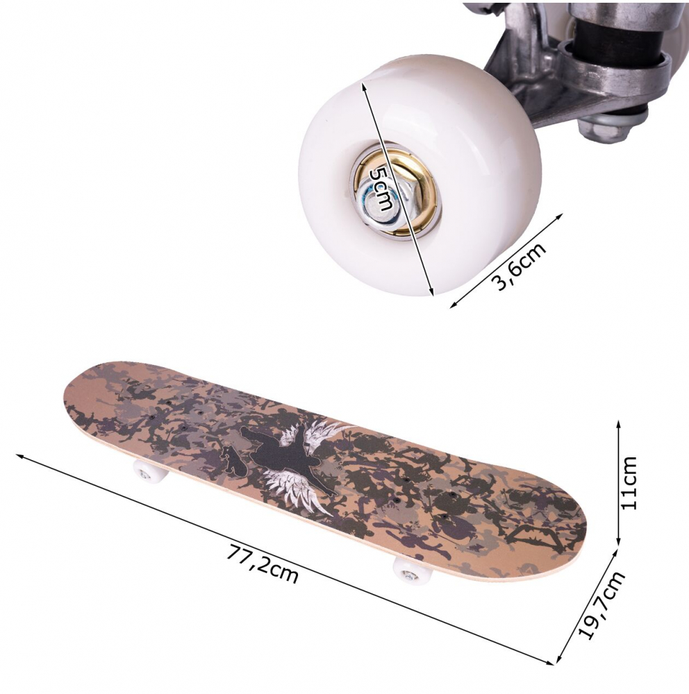Skateboard Malplay 77cm Camo Antiderapant