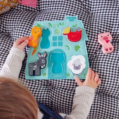 Puzzle Ferma Djeco Lemn | Joc Senzorial - imagine 4