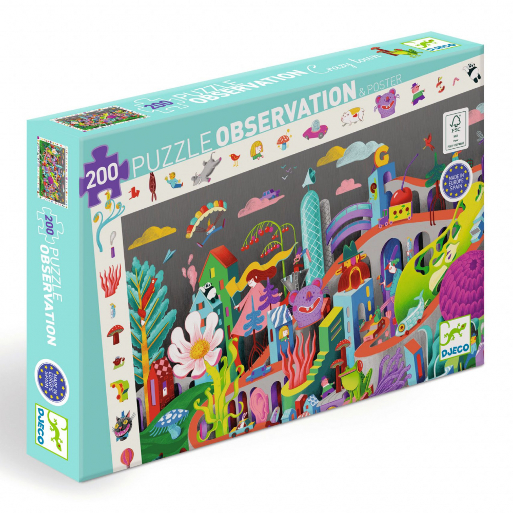 Puzzle Djeco Nebunia din oras, 200 piese