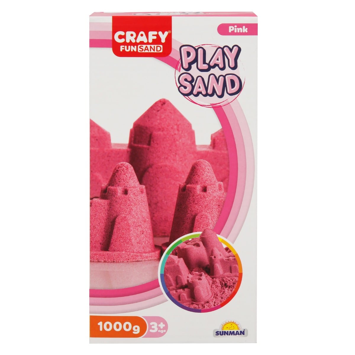 Nisip Kinetic Crafy 1 kg Roz, Modelare Fara Murdarie