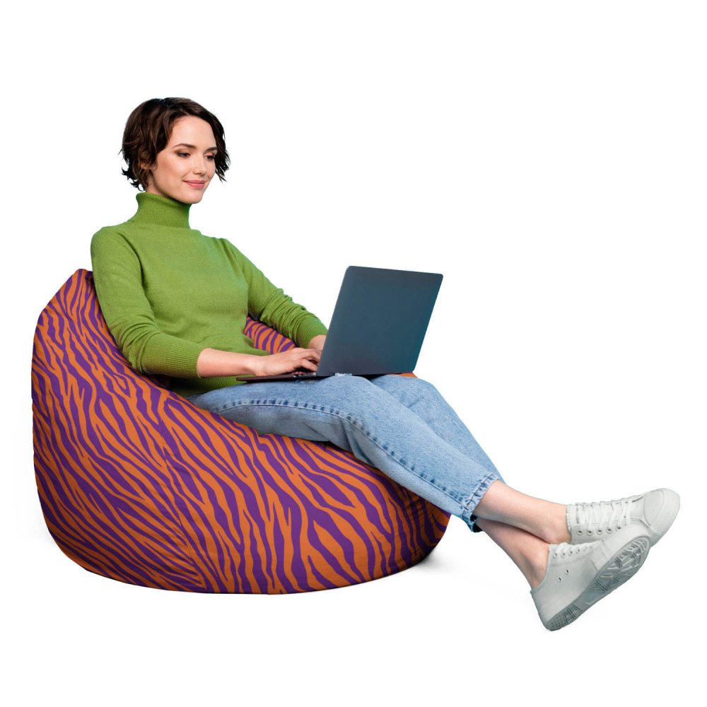 Fotoliu Puf XL Zebra Purple Updeco | Confort Superior - imagine 4