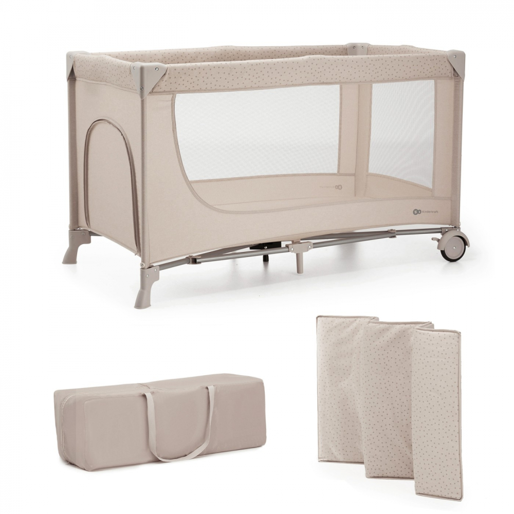 Patut Travel Kinderkraft Joy2 beige - 2in1 Pliabil - imagine 6