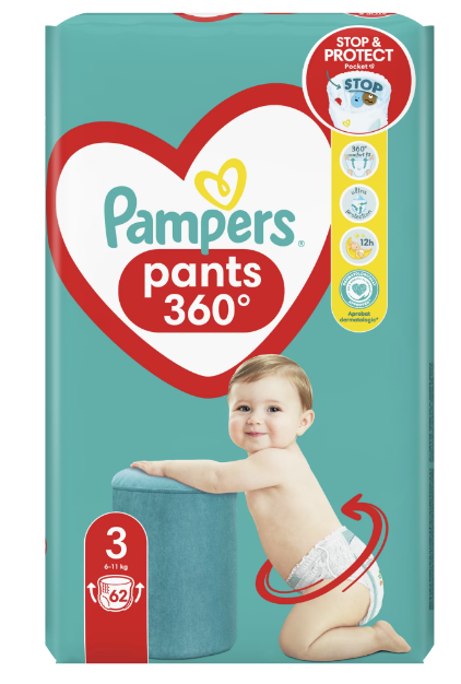 Scutece Pampers Pants M3, 6-11kg, 62 buc