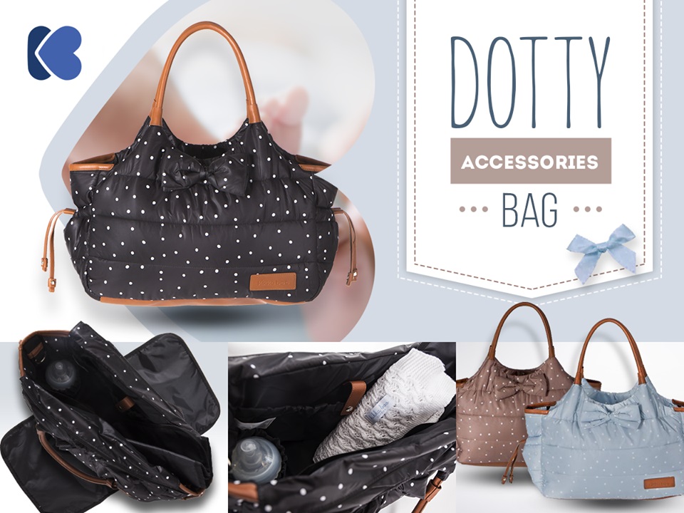 Geanta Mama Bag Dotty Blue Kikkaboo, Spatioasa