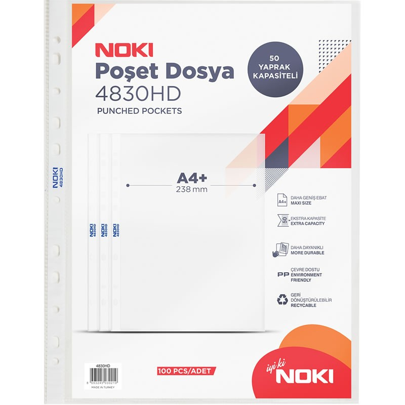Folie Protectie A4 Noki, 55 microni, 100 buc