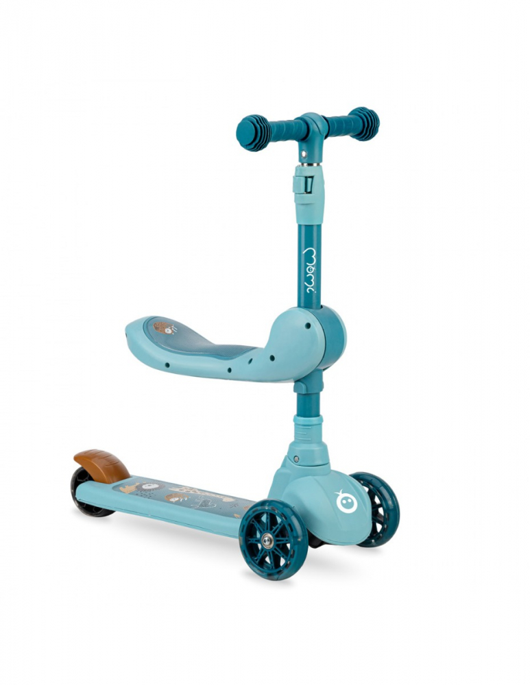 Trotineta 2in1 MoMi Kiuru Blue, Pliabilă și LED - imagine 6