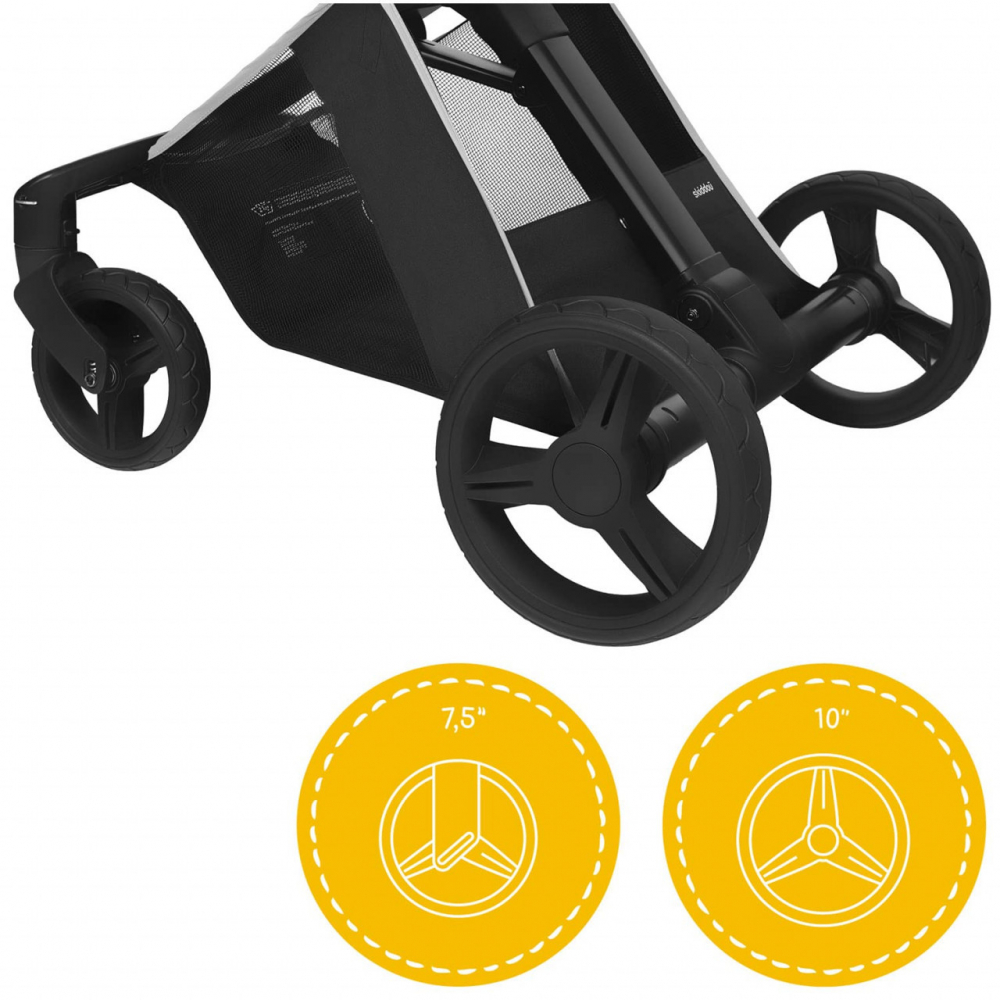 Carucior 2 in 1 Skiddou Onyx Negru, Compact - imagine 3