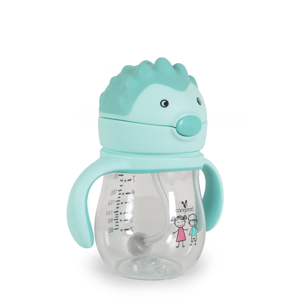 Cana Cangaroo 250ml cu Pai, Anti-Colici, Brillo Blue