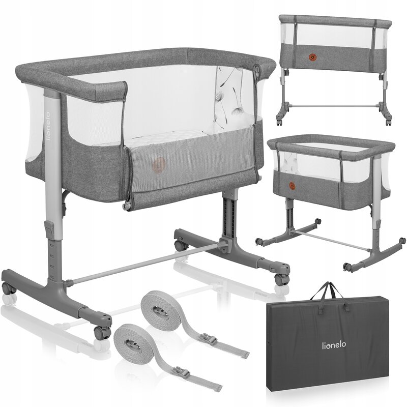 Patut Co-sleeper 3 in 1 Lionelo Aurora Gri - imagine 2