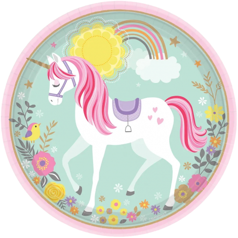 Farfurii Unicorn Magic Amscan - Set 8 buc