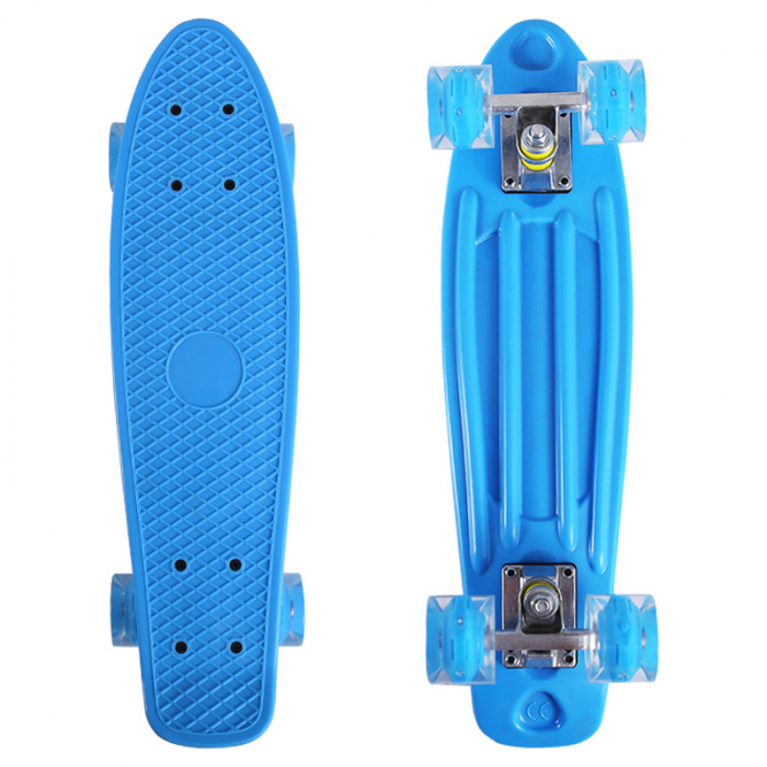 Penny Board Bleu cu Lumini Krista | Skateboard LED