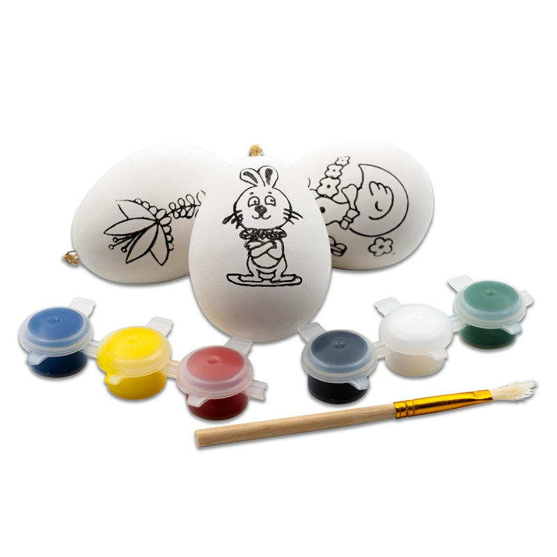 Set Colorart Pictat Ouă Ceramică | 6 Culori + Pensulă