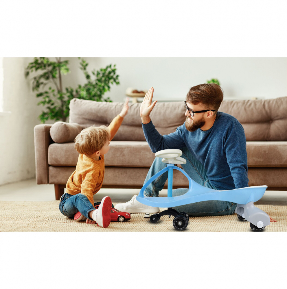 PlasmaCar Malplay Blue, Fără Pedale, Roti Luminoase - imagine 4