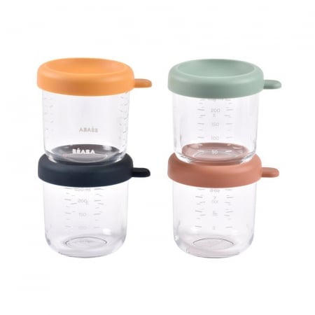 Set 4 Recipiente Sticlă Beaba 250 ml, Ermetice - imagine 3