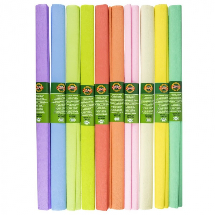 Hârtie Creponată Koh-i-noor, Set 10 Culori Pastelate