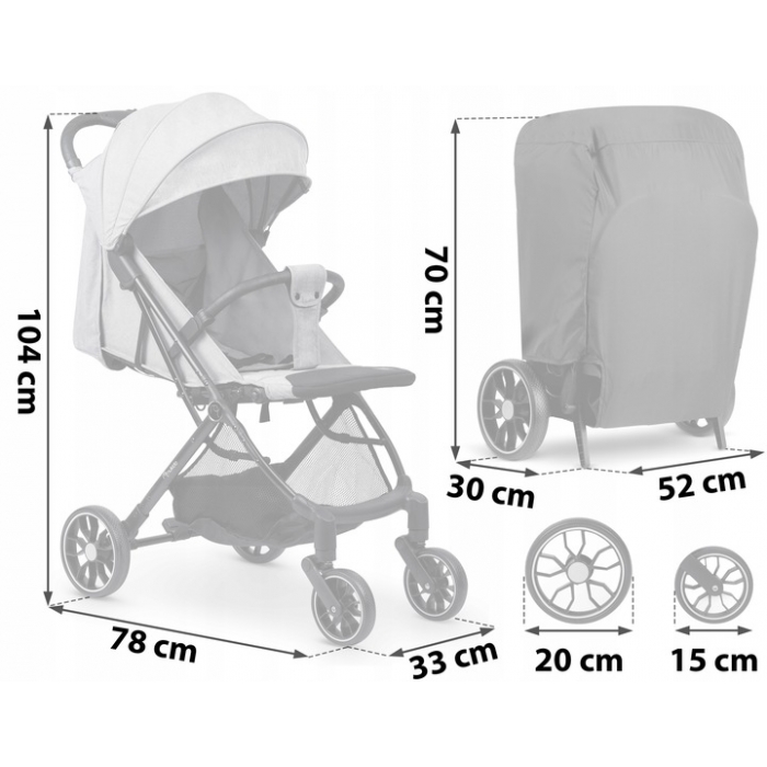 Carucior Compact Nukido Paseo - Călătorii Ușoare - imagine 4