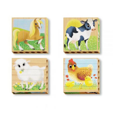 Quercetti Puzzle Lemn Ferma Bio, 2 ani+ - imagine 2