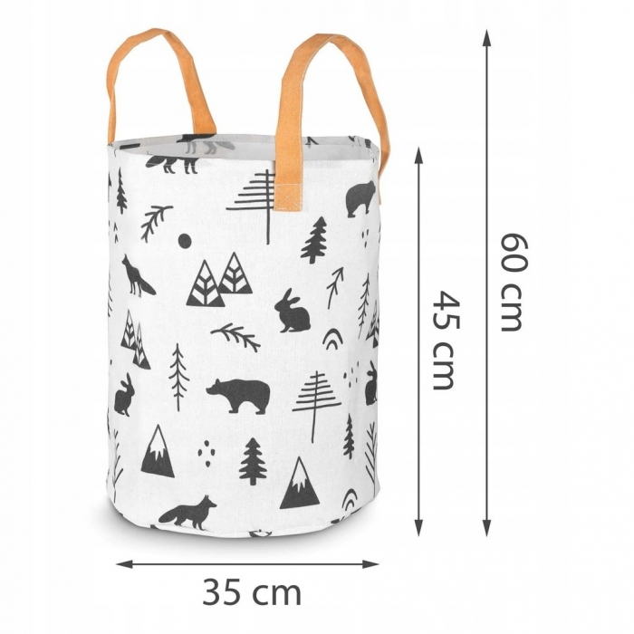 Cos Depozitare Bumbac Nukido 35x45 cm Alb - imagine 3