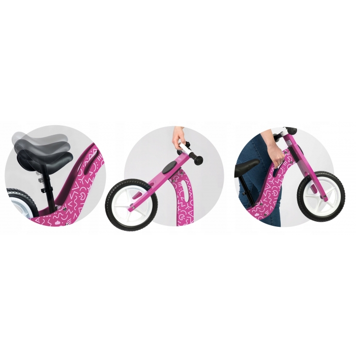 Bicicleta Ricokids Roz | Fără pedale, lemn - imagine 5