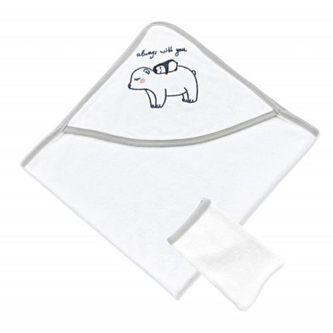Set Baie Bebe BabyJem Gri | Prosop+Manușă