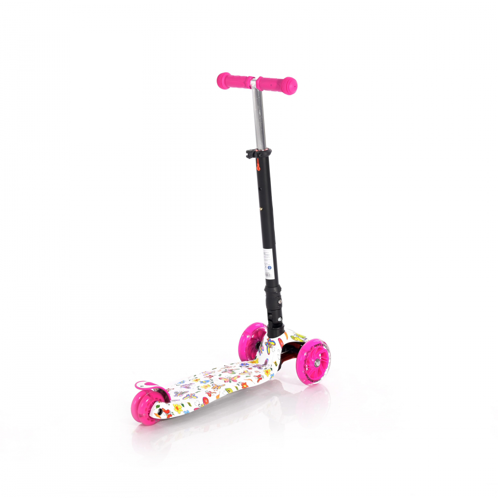 Trotineta Lorelli Pink Butterfly LED, Pliabilă - imagine 2