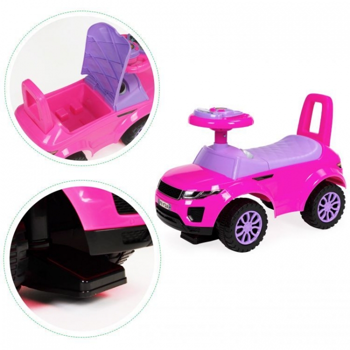 Mașinuță Ecotoys Roz cu Muzică și Scaun - imagine 4