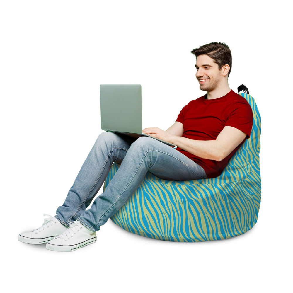 Fotoliu Bean Bag Updeco Big Chill Verde Zebra - imagine 3