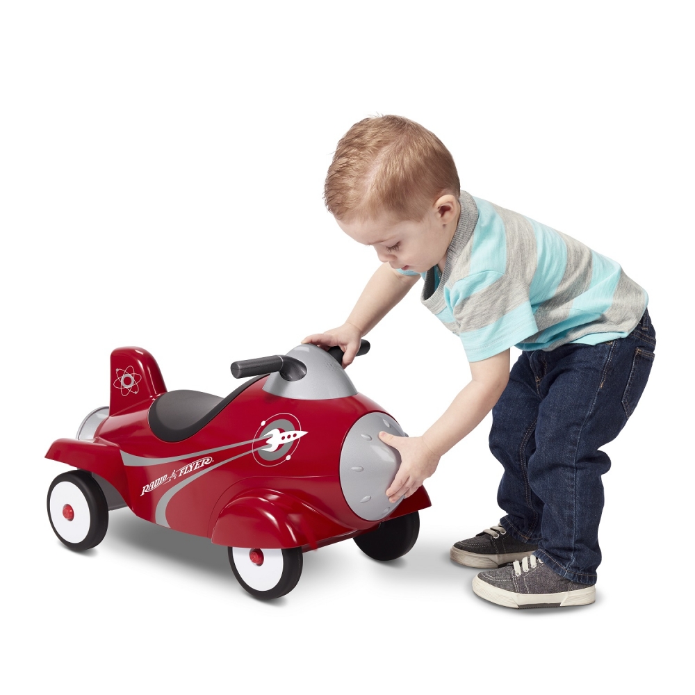 Ride-On Radio Flyer Retro Rocket, depozitare sub scaun