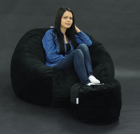 Pufrelax Fotoliu Puf King Size Black Velvet
