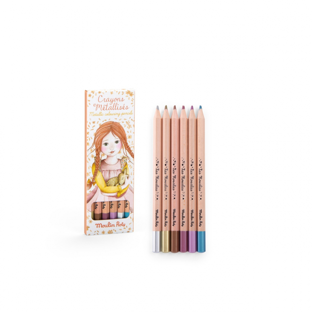 Set 6 Creioane Metalice Moulin Roty Les Rosalies