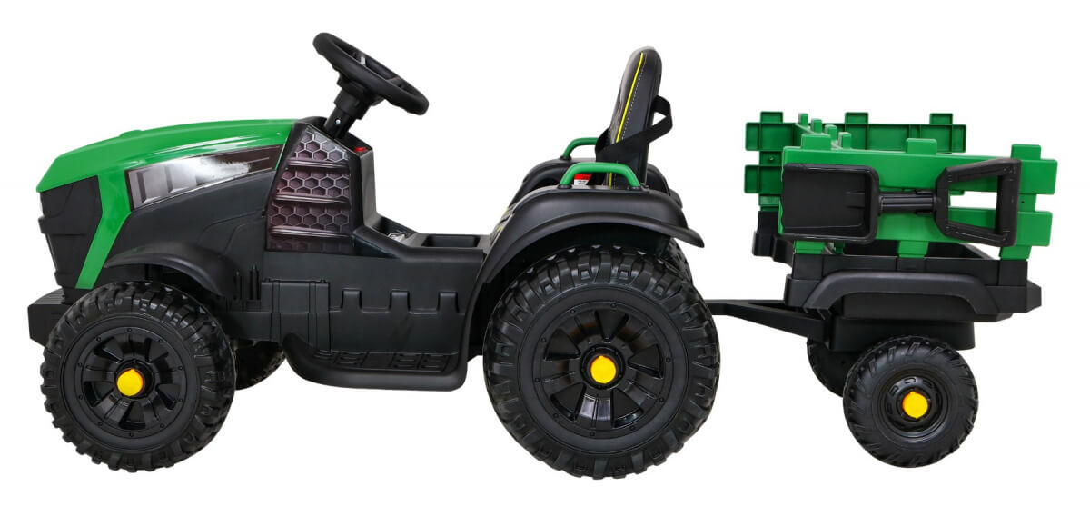 Tractor Electric Copii Verde cu Remorcă Autokids - imagine 4