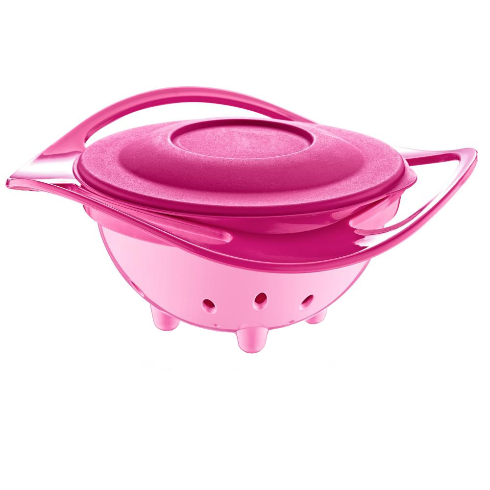 Babyjem Amazing Bowl Pink, Bol Rotativ 360° - imagine 5