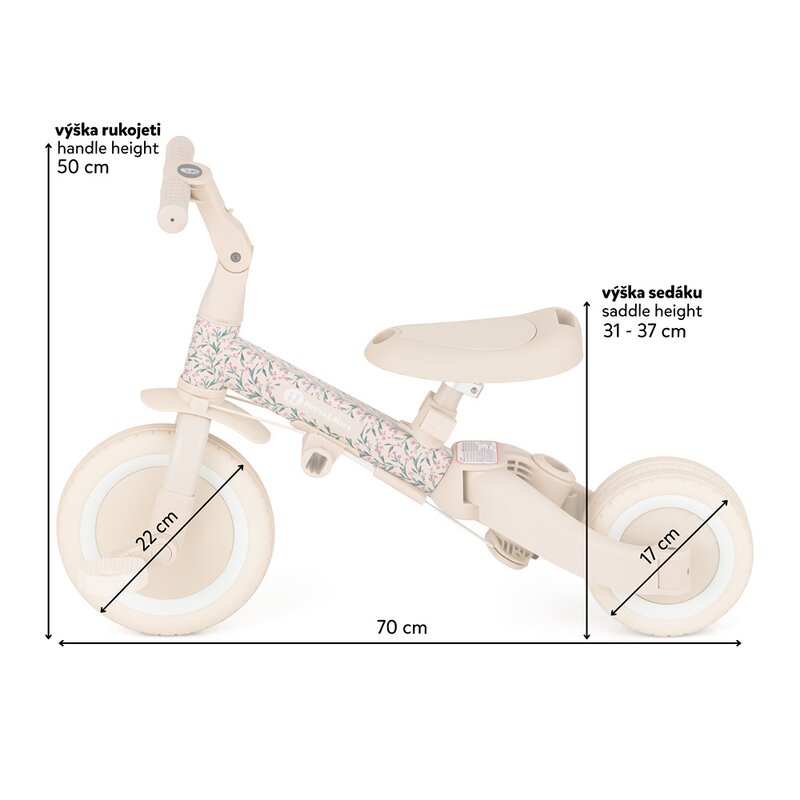 Petite&mars Tricicleta 5-in-1 Pink Meadow Turbo - imagine 4