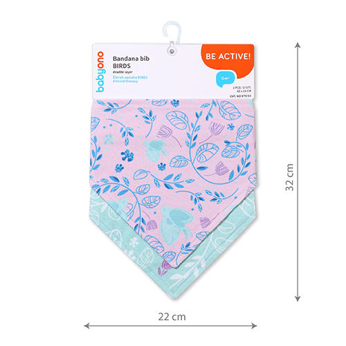 Set 2 Bavete Bandana Babyono Păsări