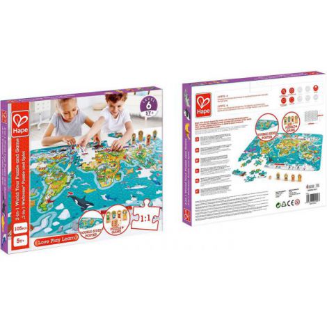Puzzle 2-in-1 Turul Lumii Hape | 100 Piese - imagine 6