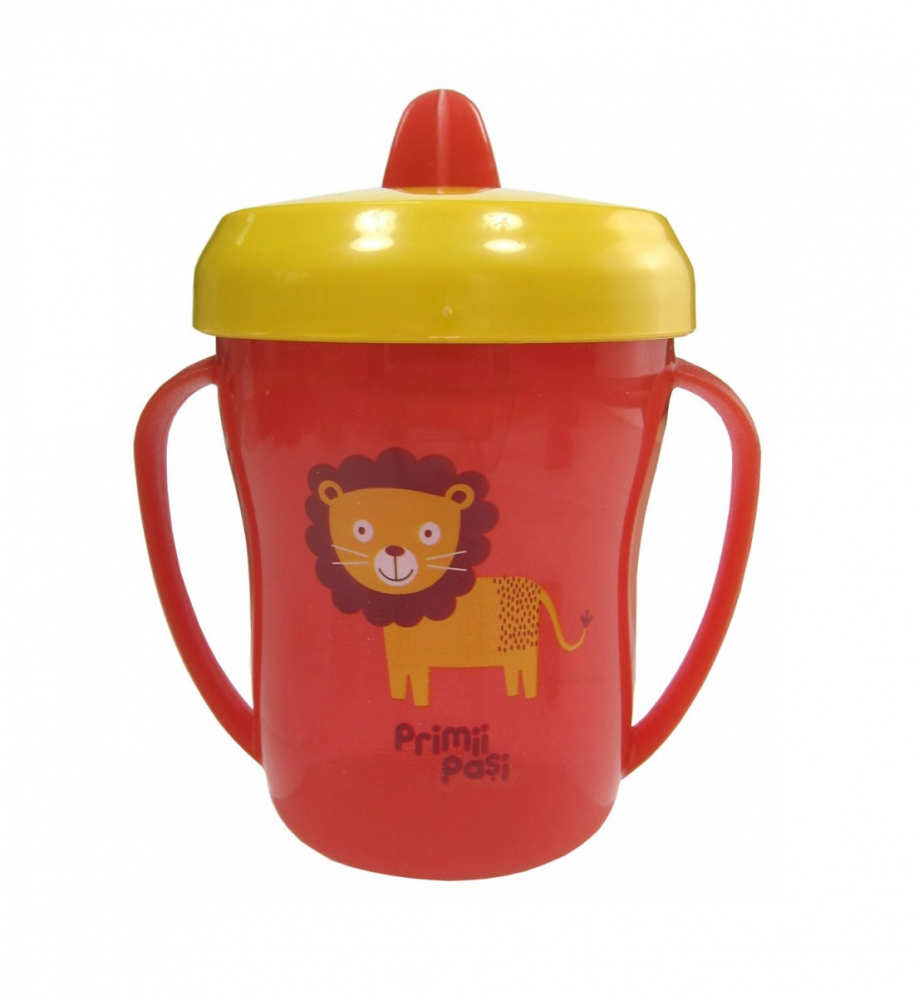 Cana Primii Pasi 200ml, Rosu, cu Cioc Rabatabil