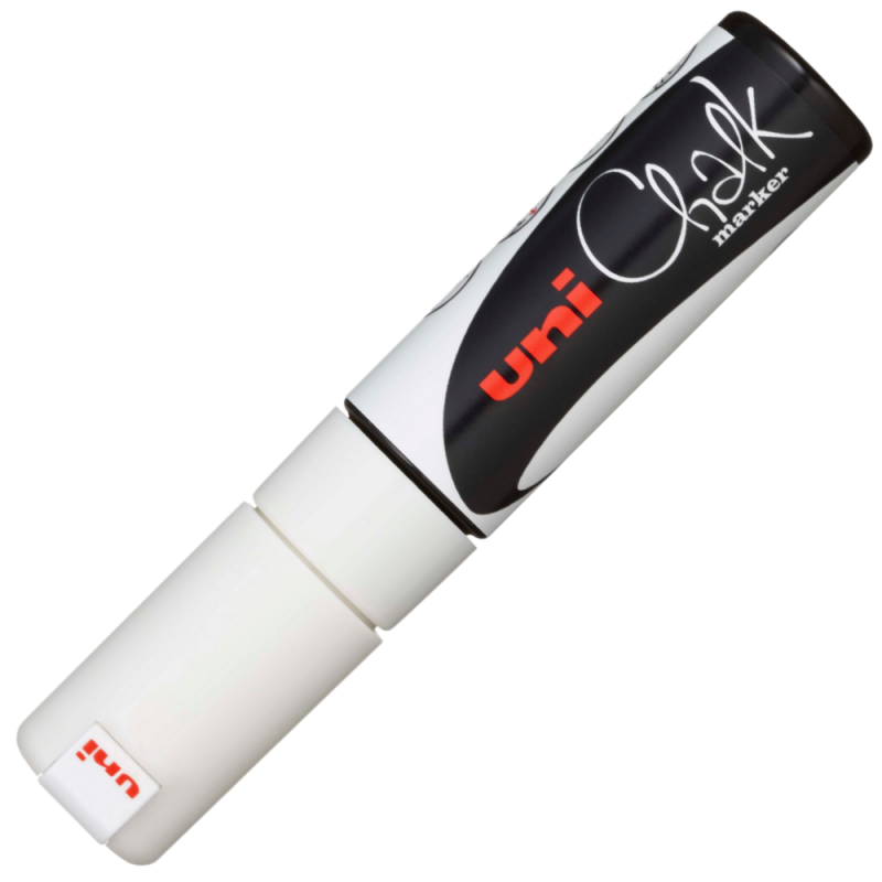 Marker Cretă Lichidă Uni Chalk, Alb, 8 mm