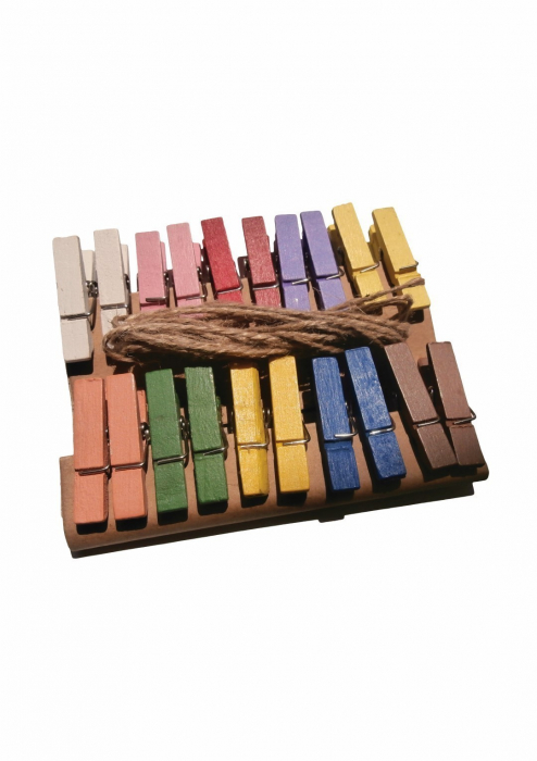 Set 20 carlige lemn Colorart cu sfoara