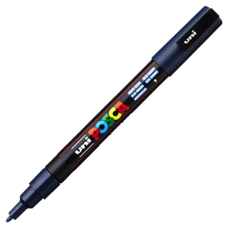 Marker Posca PC-3M Bleumarin, Vârf Fin 0.9-1.3mm