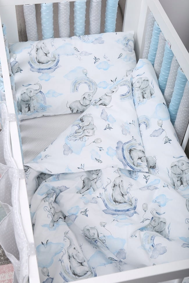 Set Protectii Patut BabyMam, Bumbac & Minky, Siguranta - imagine 6