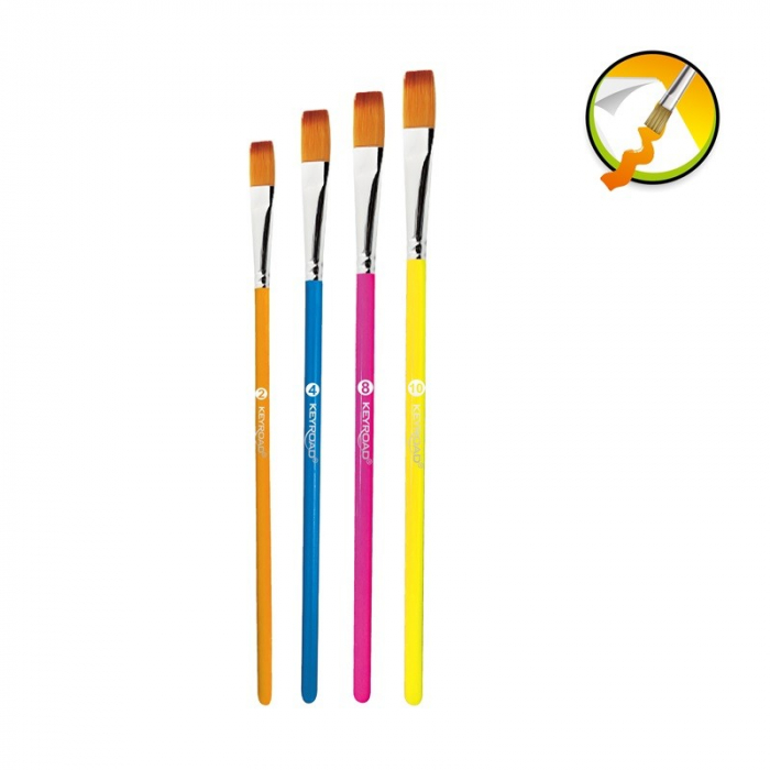 Set 4 Pensule Keyroad Vârf Lat 2,4,8,10