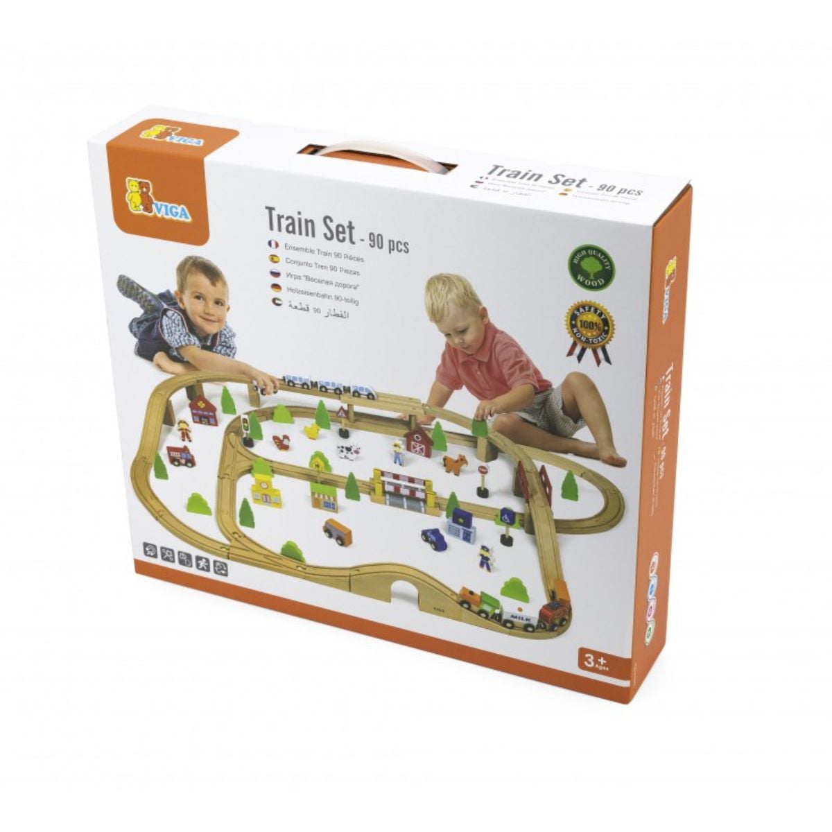 Set Trenulete Viga 90 Piese Lemn