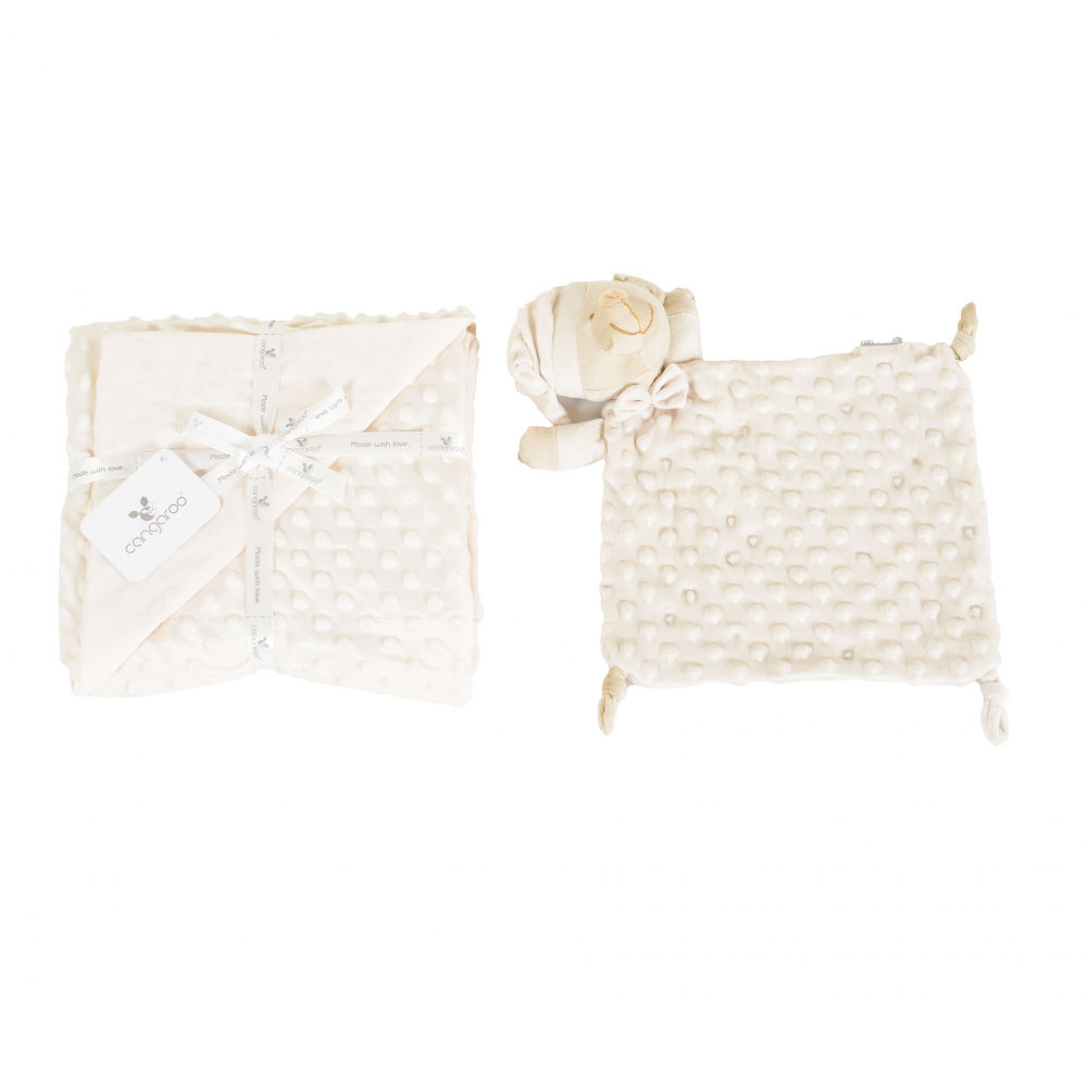 Cangaroo Paturica Minky + Jucarie Cadou Beige - imagine 3