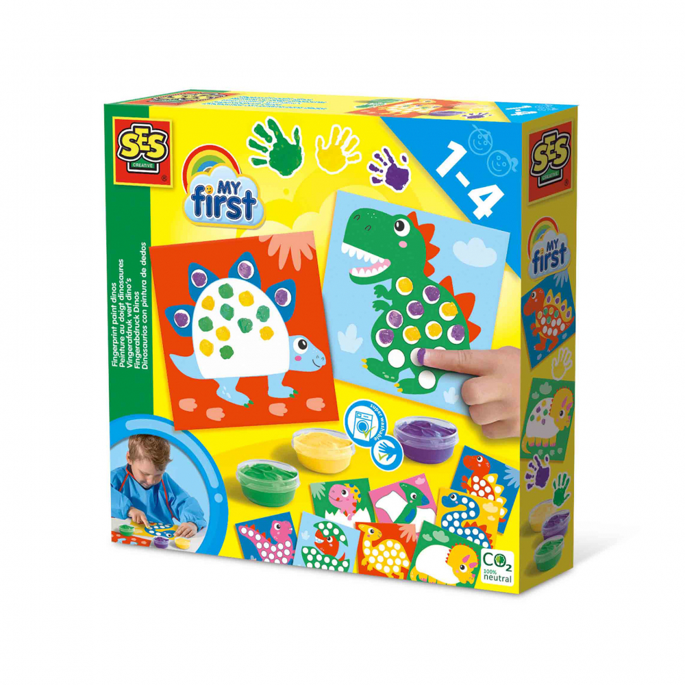 Set Acuarele Degete Dinozauri Ses Creative