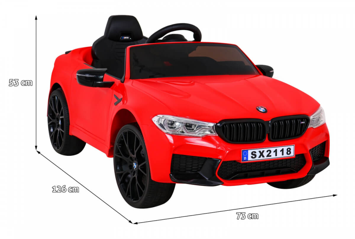 Masinuta Electrica BMW M5 F90 12V Rosu, 2-7 Ani - imagine 2